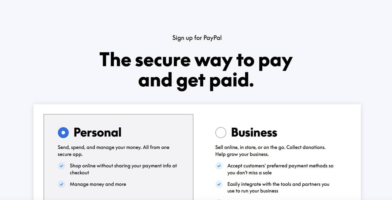 Paypal screenshot