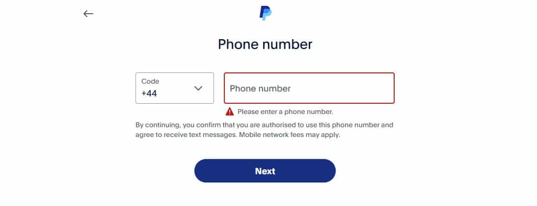 Paypal number