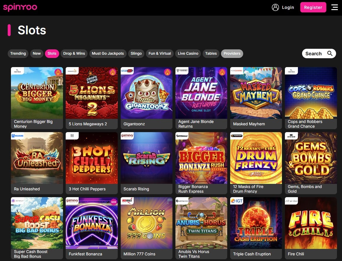 Spinyoo Slots page