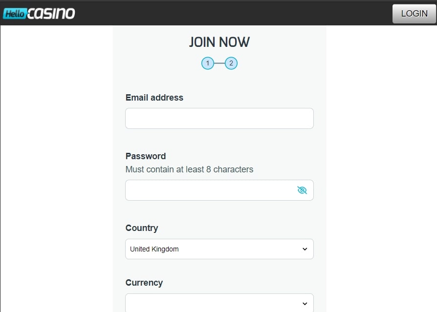 Hello Mobile Casino Registration