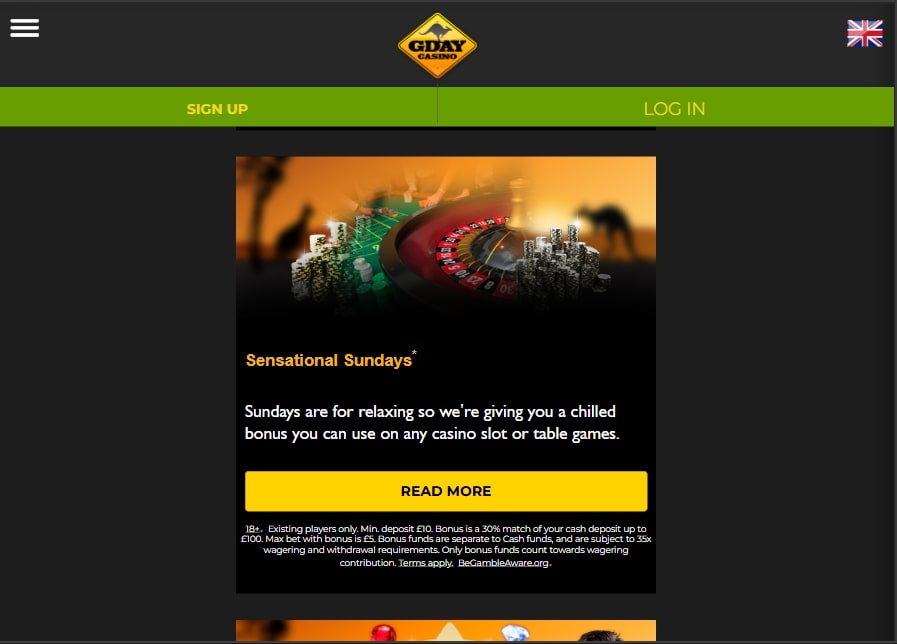 GDay Casino Bonus
