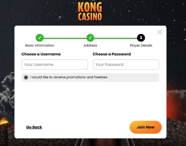Kong Casino Username