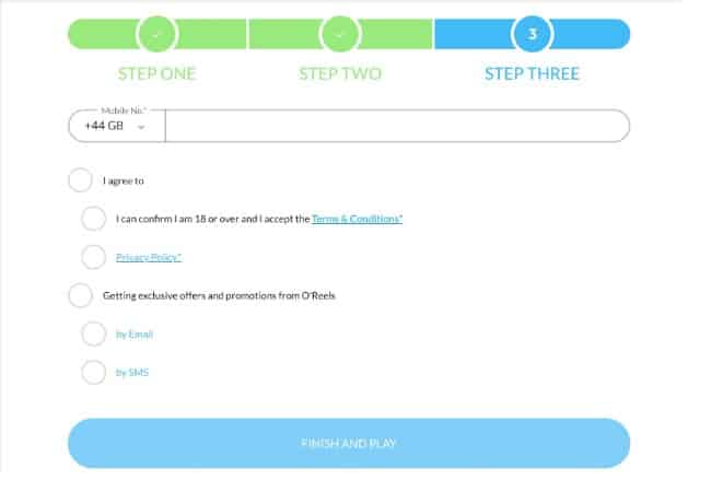 Oreels Casino Registration