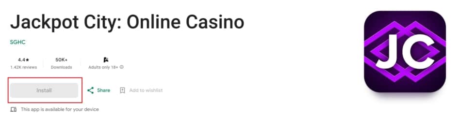 JackpotCity Casino Mobile App Installation