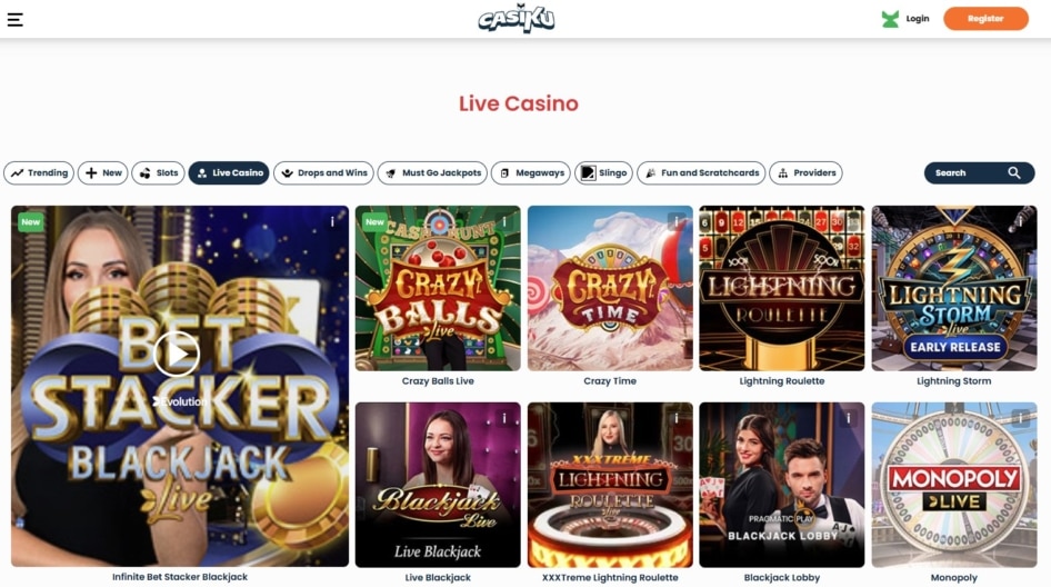 Casiku Live Casino banner