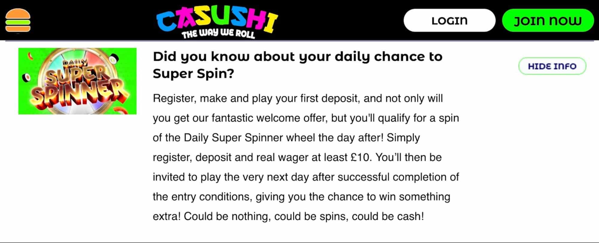 Casushi Casino Super Spin