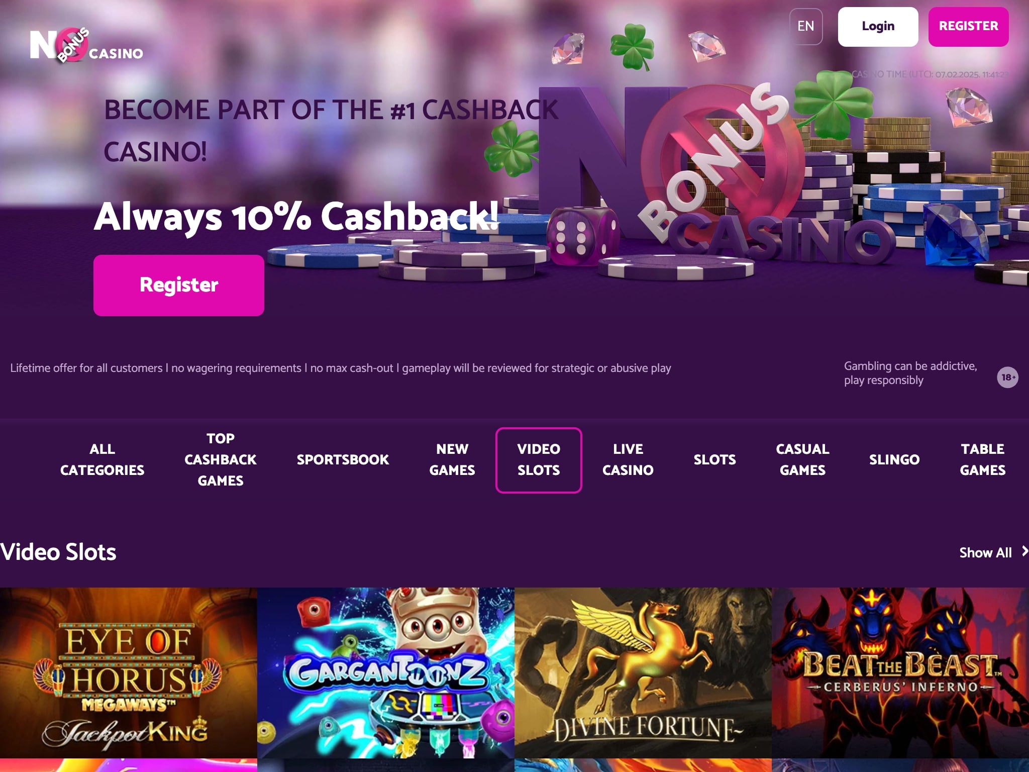 No Bonus Casino UK Website