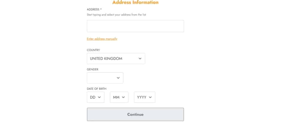 Account Information at Casimba Casino