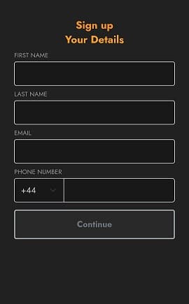 Mobile Registration Details at Casimba Casino