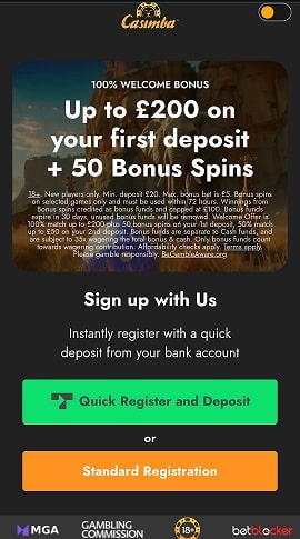 Registration Methods at Casimba Mobile