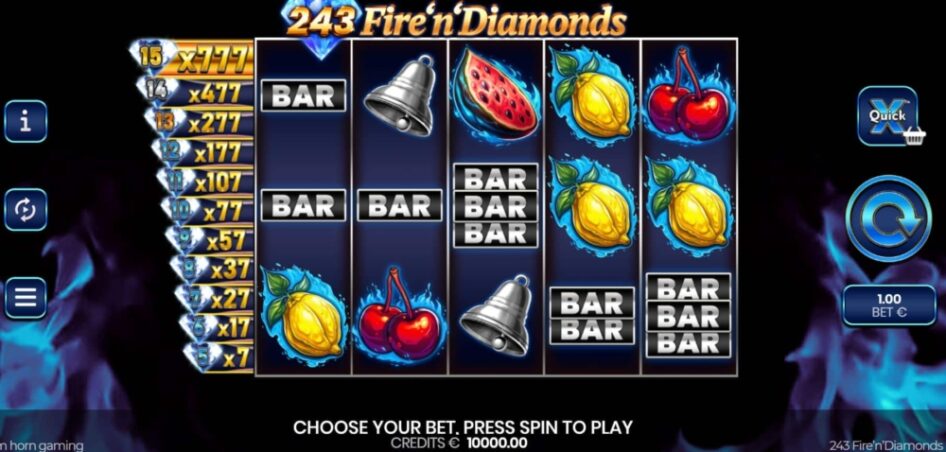 243 Fire’n’Diamonds by Tom Horn Gaming