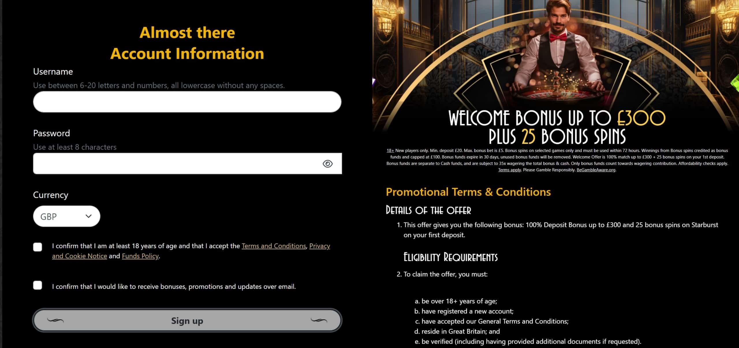 The Grand Ivy Casino Account Verification Page