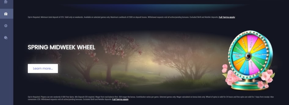 MIdweek Prize Wheel Bonus