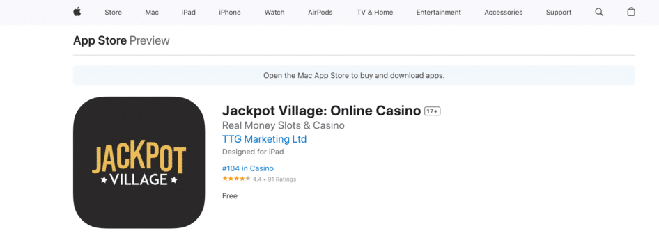 Jackpot Village Casino App Ratings