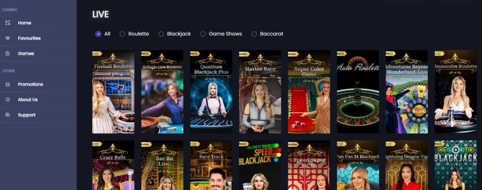 Funky Jackpot Casino Offers Hundreds of Live Dealer Tables