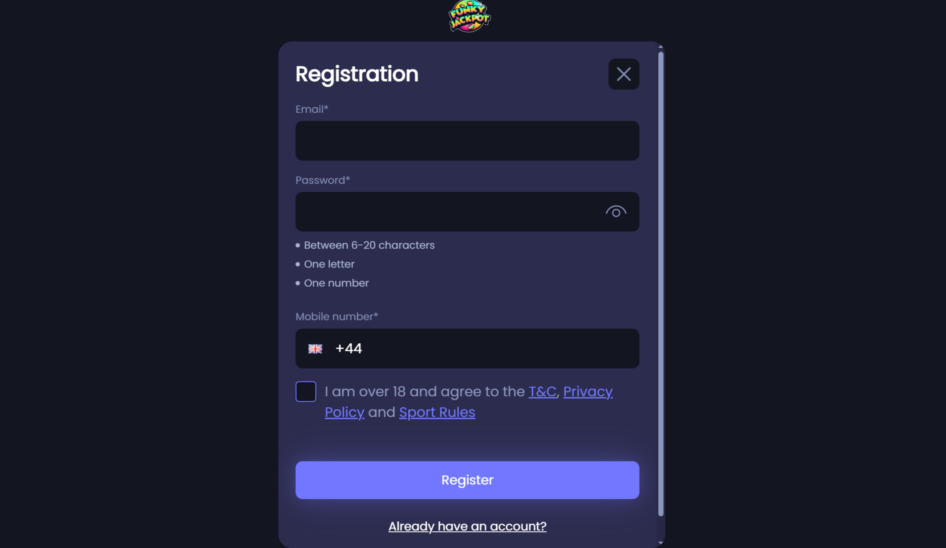 Funky Jackpot Casino Registration