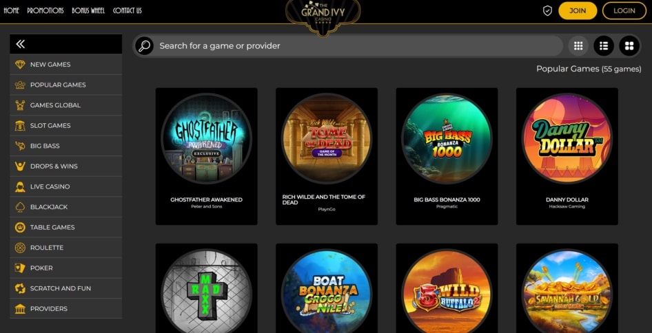 Online Slots at The Grand Ivy Casino