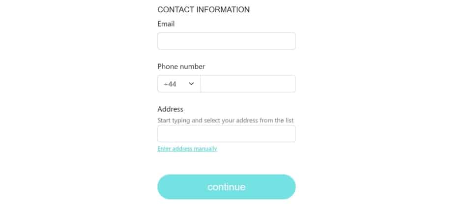 Miami Dice requires your basic contact details for account activation
