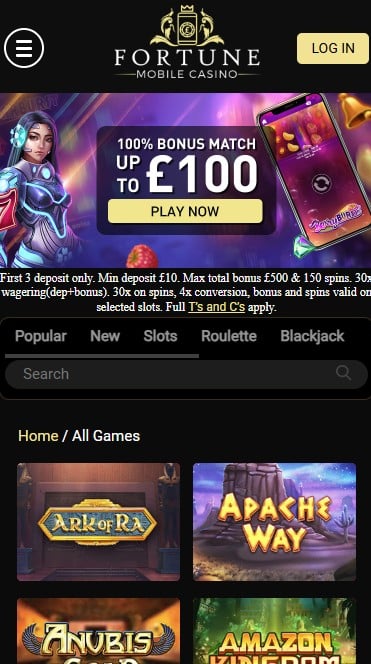 Fortune Mobile Casino Games