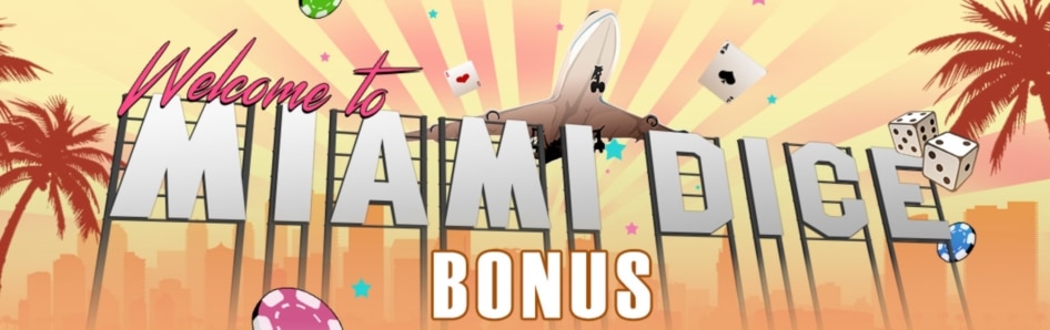 The welcome bonus at Miami Dice Casino features a 100% deposit match of up to £100, coupled with 50 FS on the popular Starburst slot