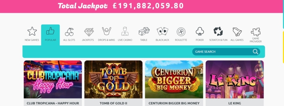 Miami Dice features a massive £100 million jackpot that progressively grows as you play