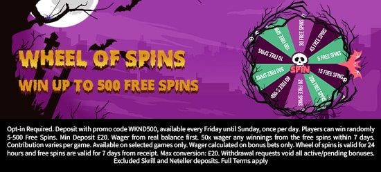 Midweek Wheel of Spins Winissimo Casino