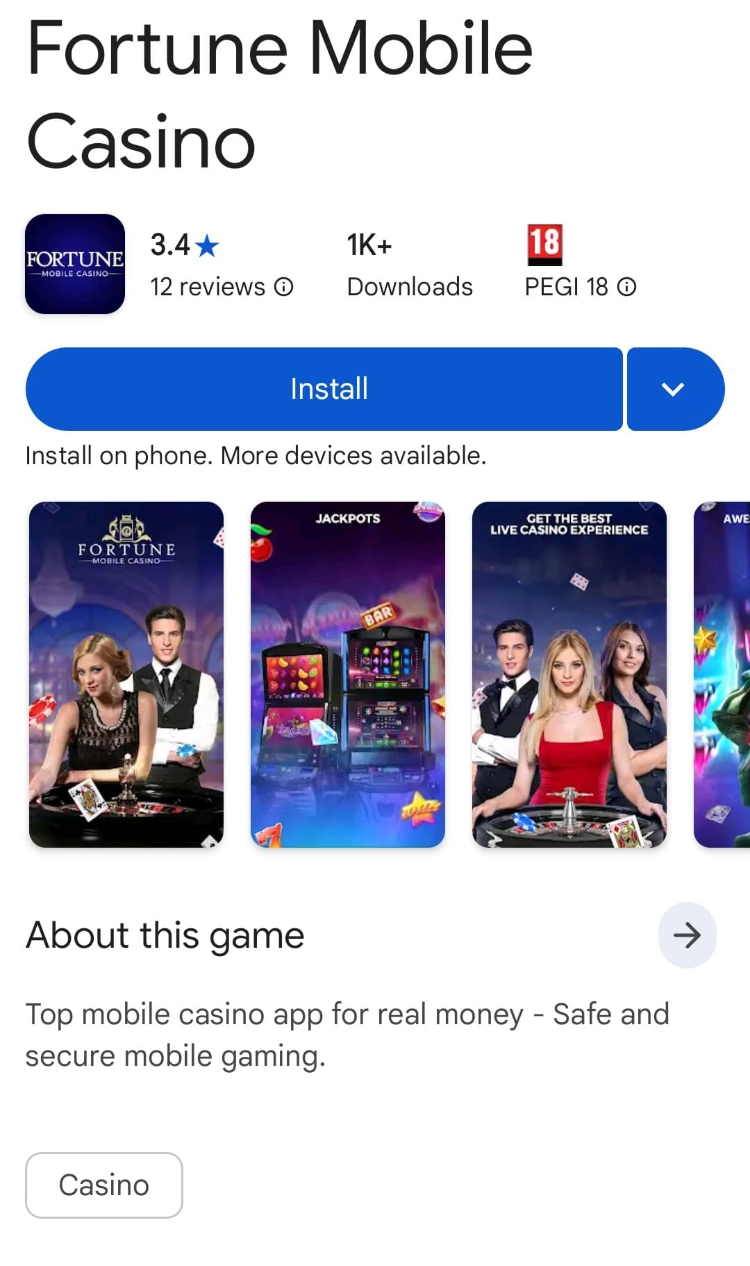 Fortune Mobile Casino App & Mobile