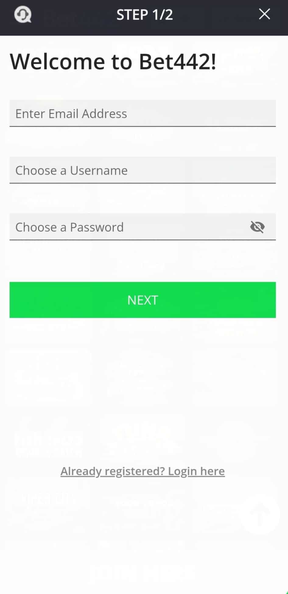 Login page of Winlandia Casino