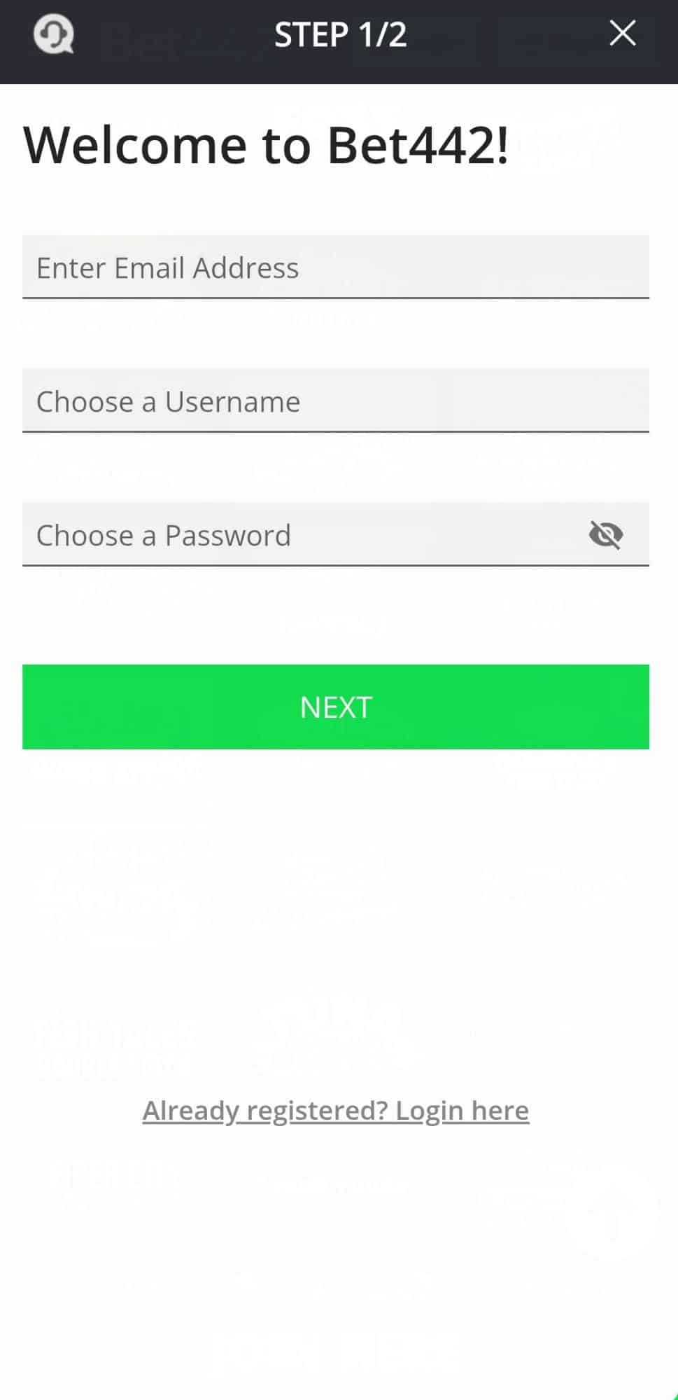 Login page of Winlandia Casino
