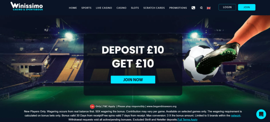 Winissimo Casino Homepage