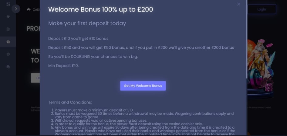 Winissimo Welcome Bonus