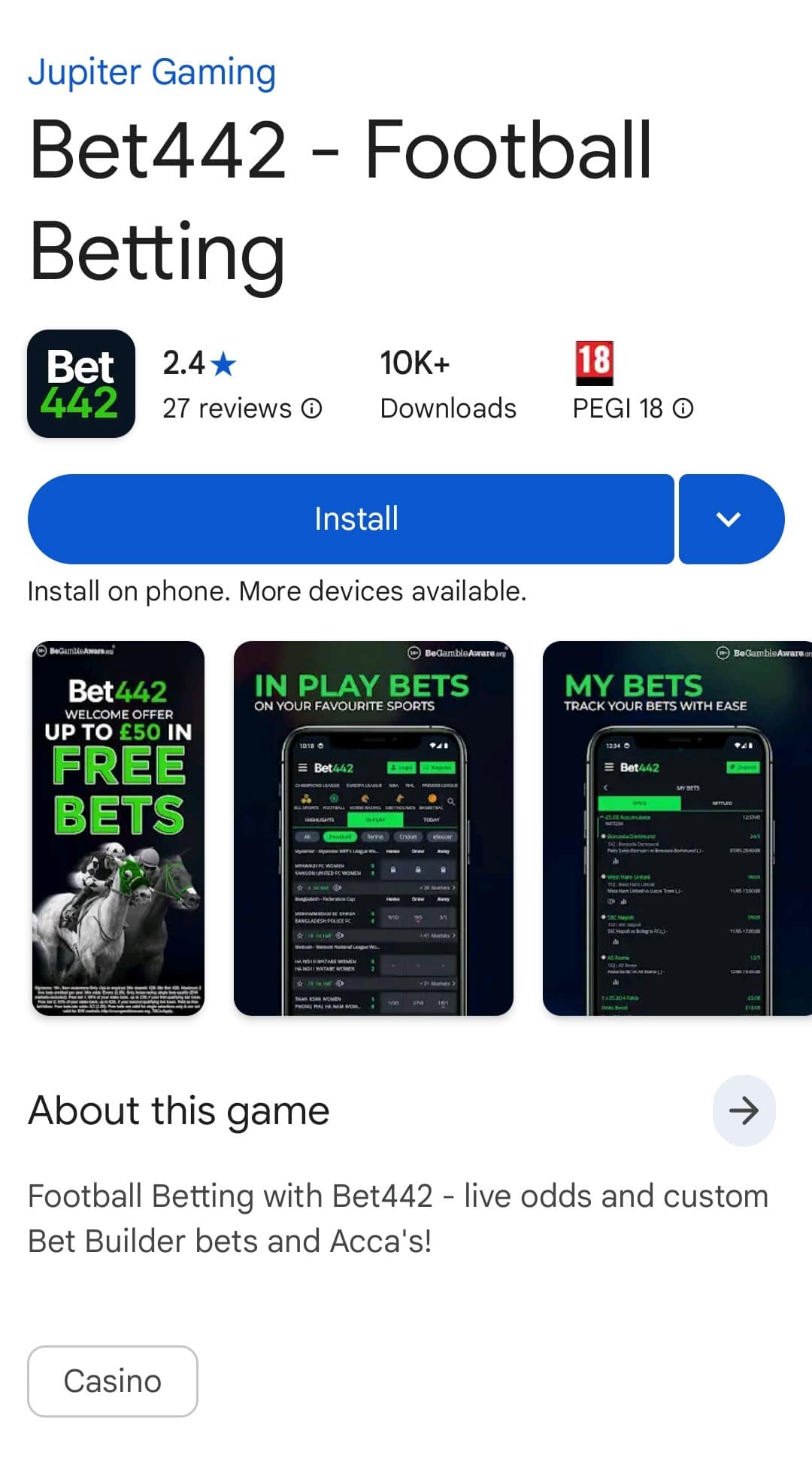 Bet442 Mobile App