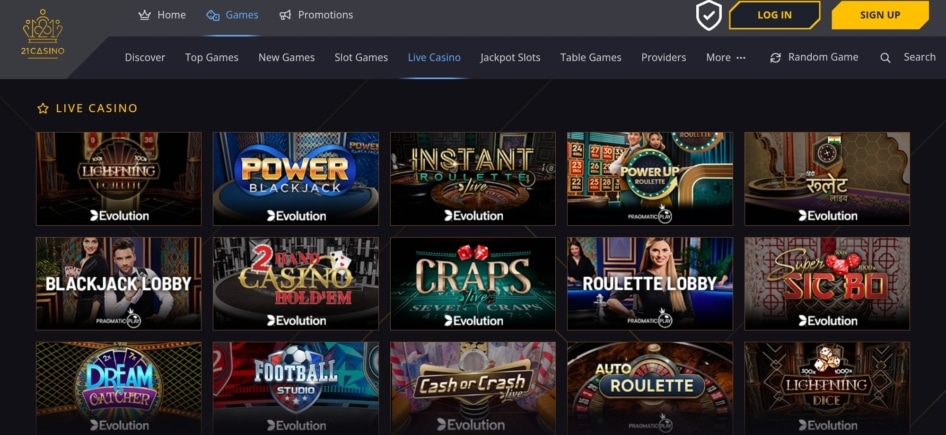 21 Casino Live Casino