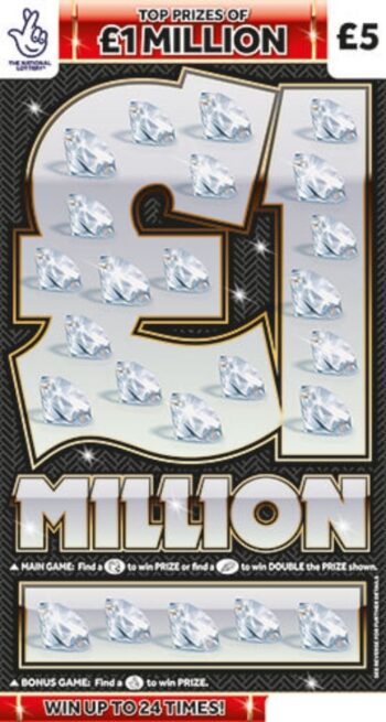 Sample of an uncut scratch card £1 Million