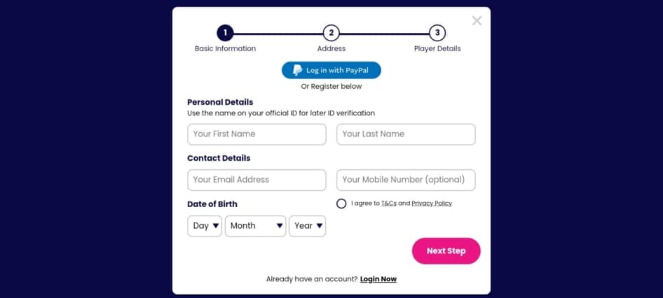 Bingo Games Registration