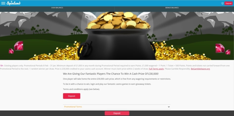 The £30,000 giveaway at Spinland Casino