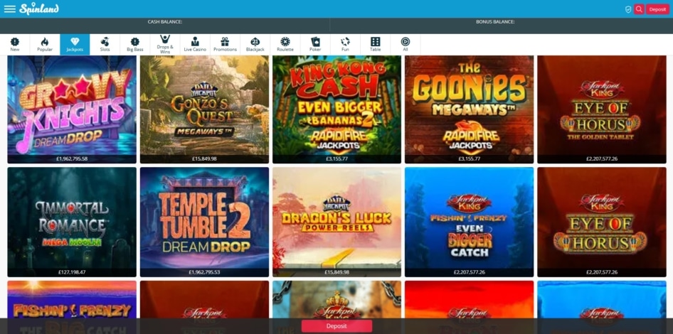 Jackpot slots at Spinland