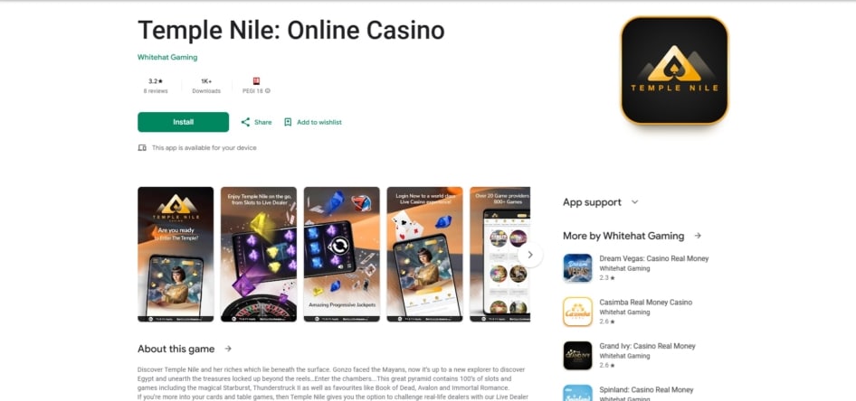 Temple Nile Casino on Google Play