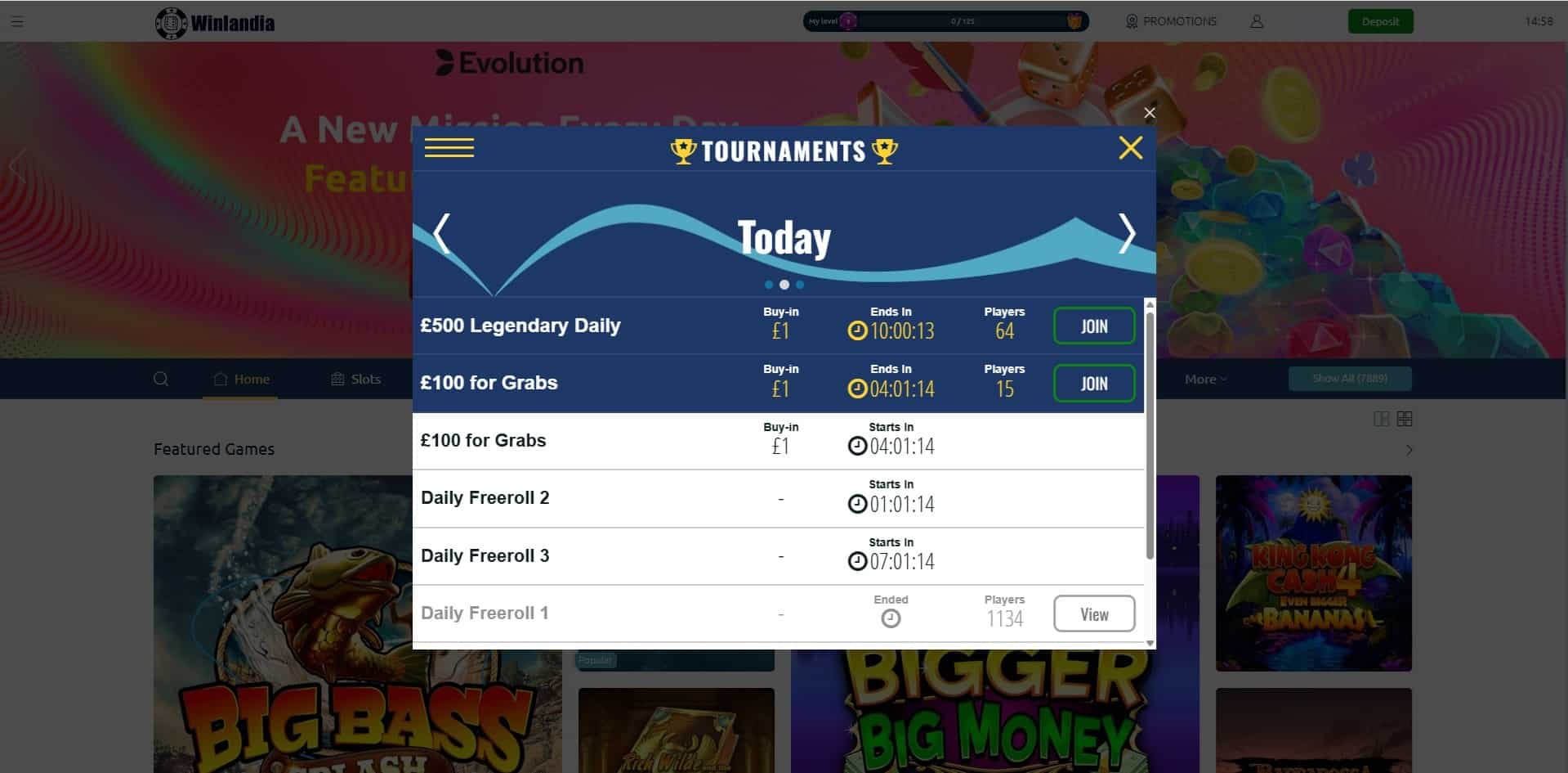 Winlandia Casino tournaments