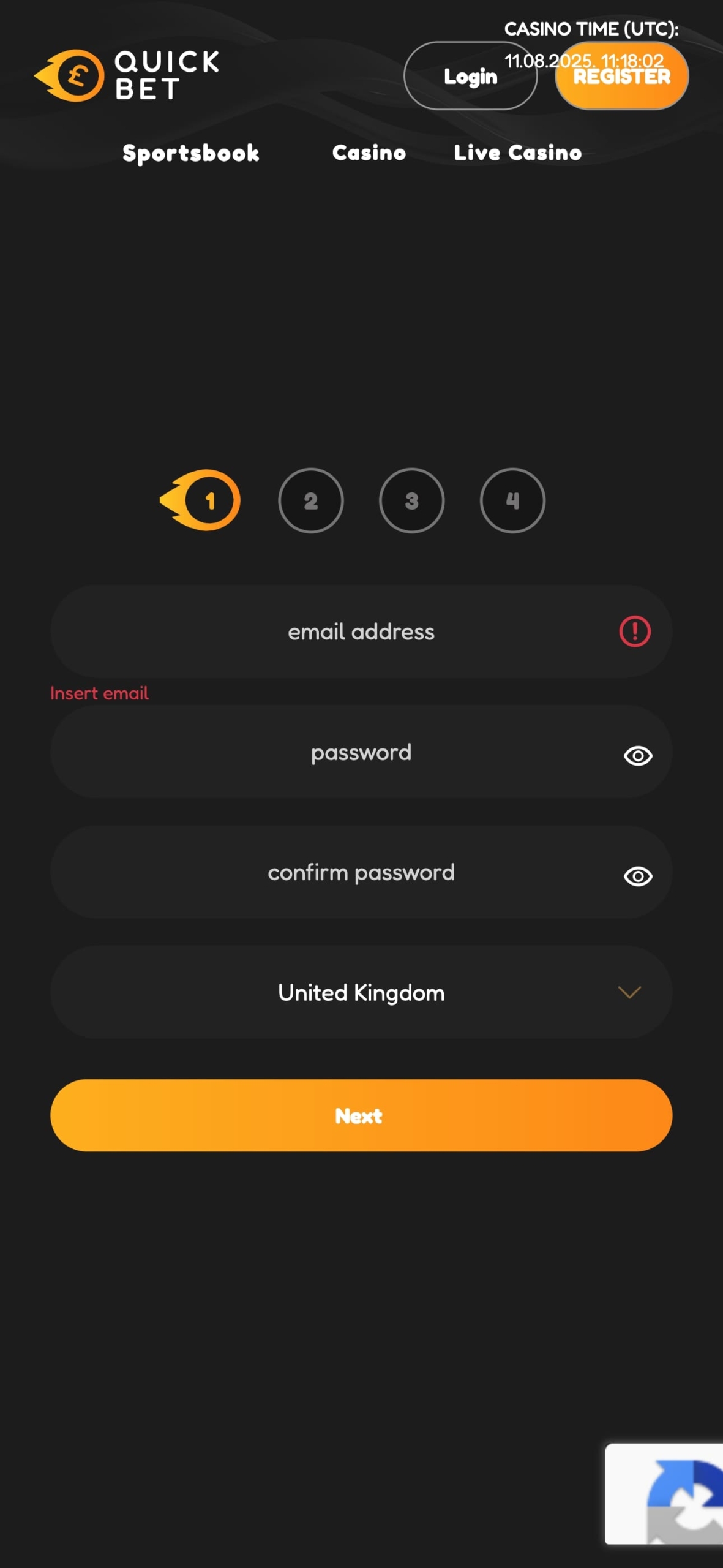 Quickbet Casino Mobile Signup