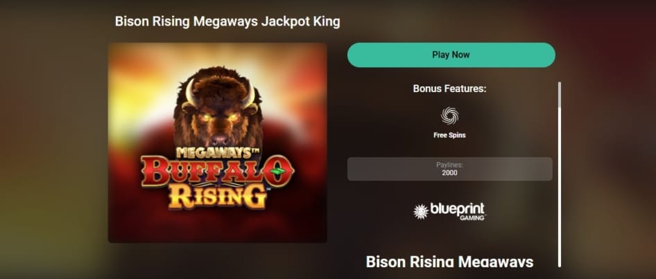 Jackpot King Bison rising Megaways