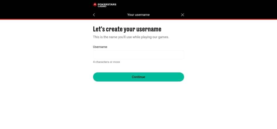 Pokerstars Casino Username Page