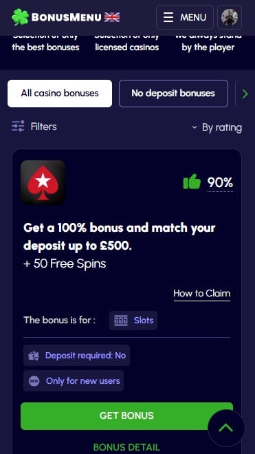 Bonus-menu.co.uk mobile app
