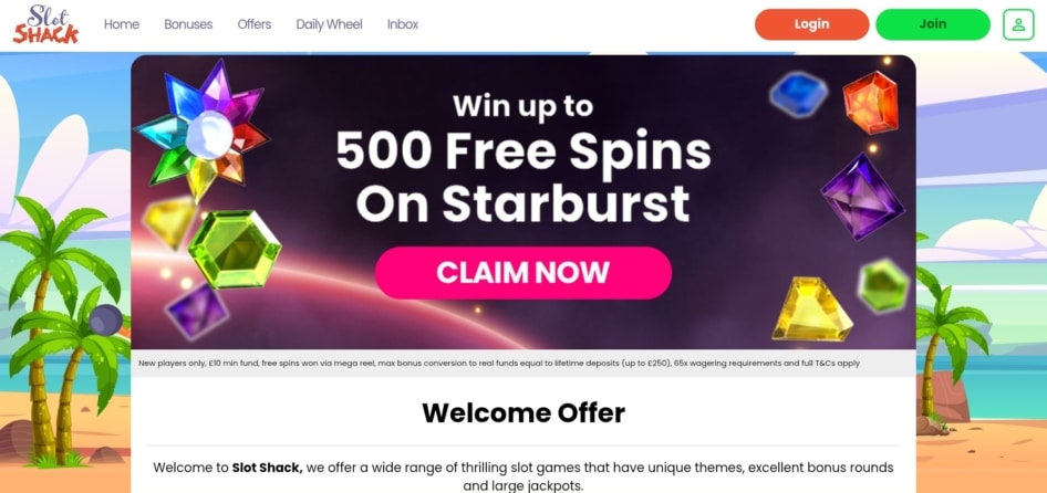 Slot Shack Welcome Bonus