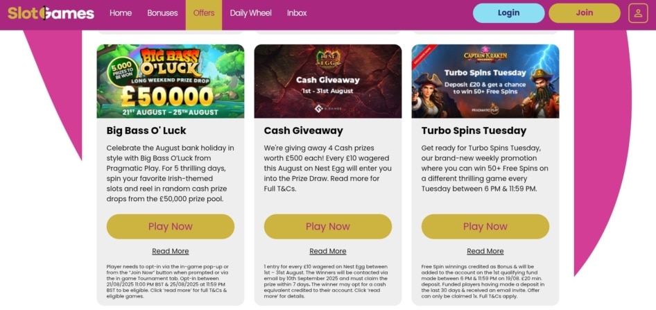 Slot Games Promos