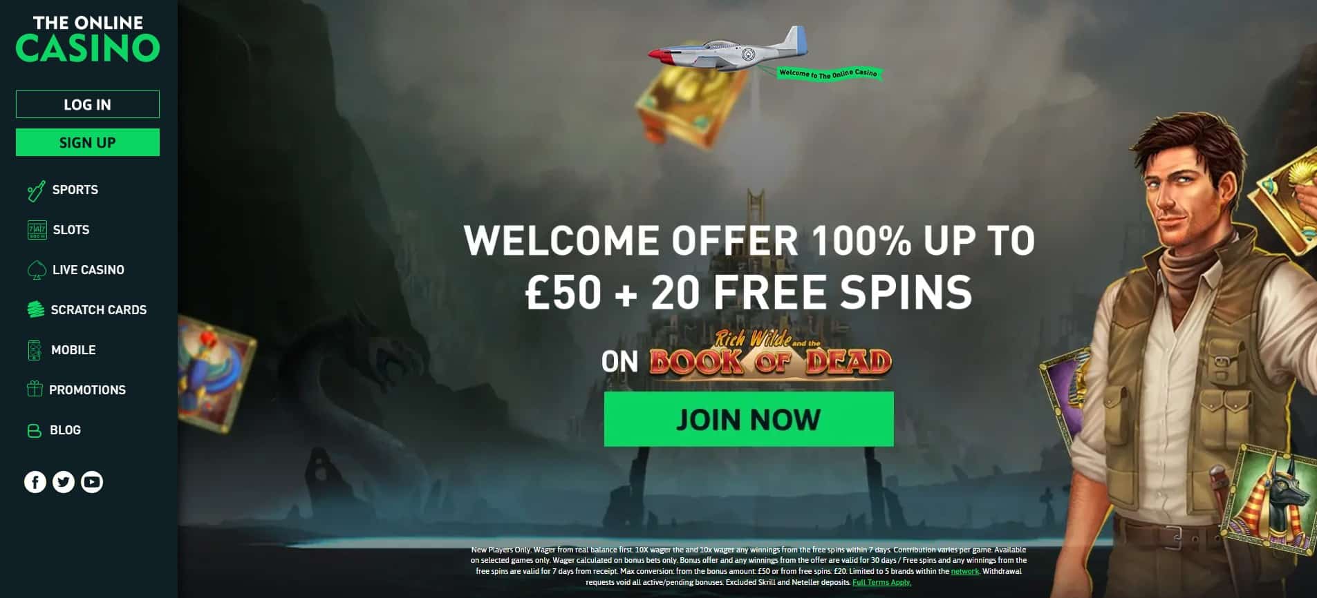 The Online Casino homepage