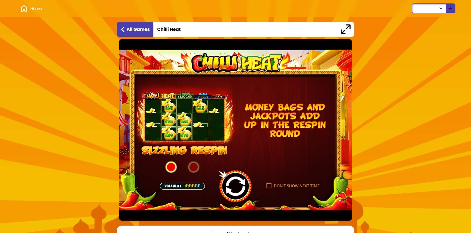 Chilli Heat slot at Aladdin Slots