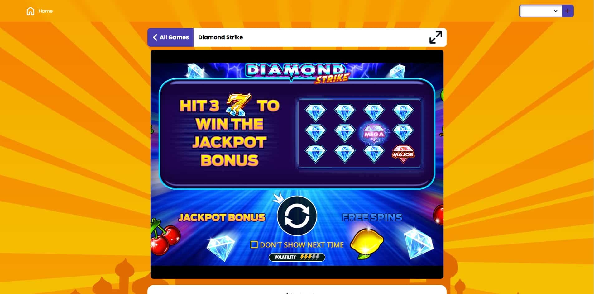 Diamond Strike at Aladdin Slots