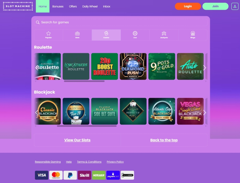 Slot Machine Casino Blackjack