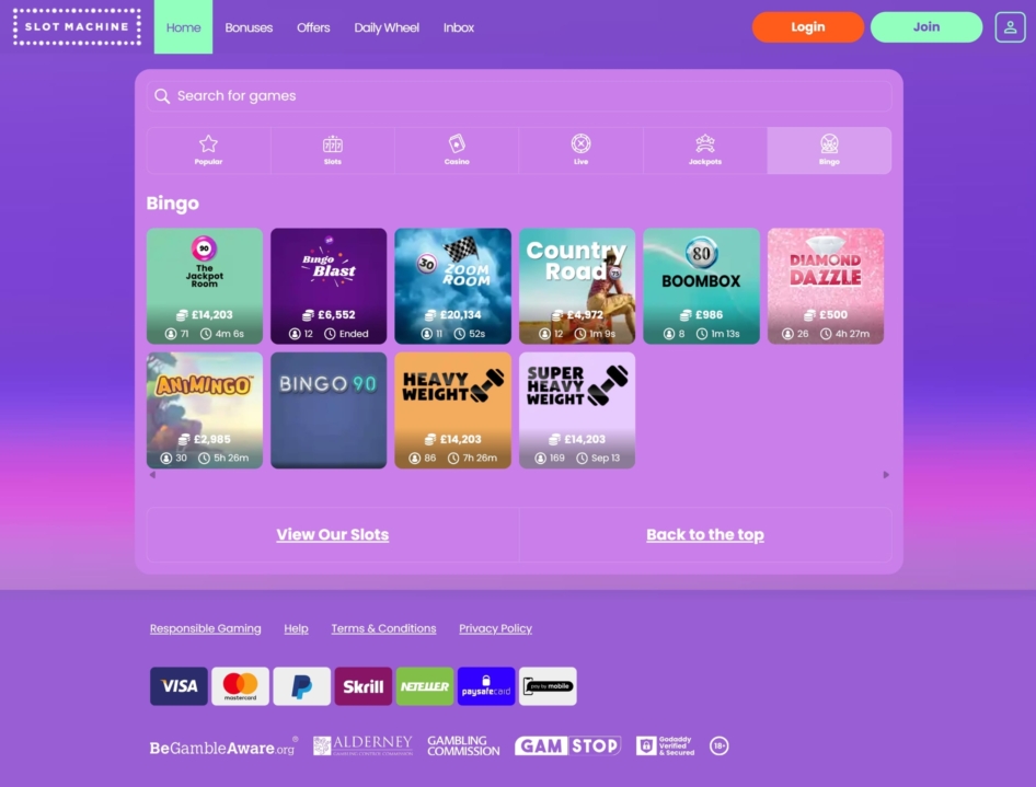 Slot Machine Casino UK Bingo